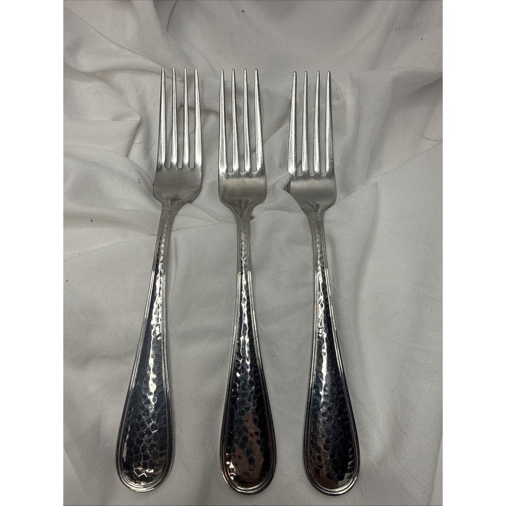 Reed & Barton Stainless DORADO Set of 3 Dinner Forks Hammered